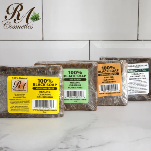100% African Black Soap Bar w/ Cucumber Melon - Image 6