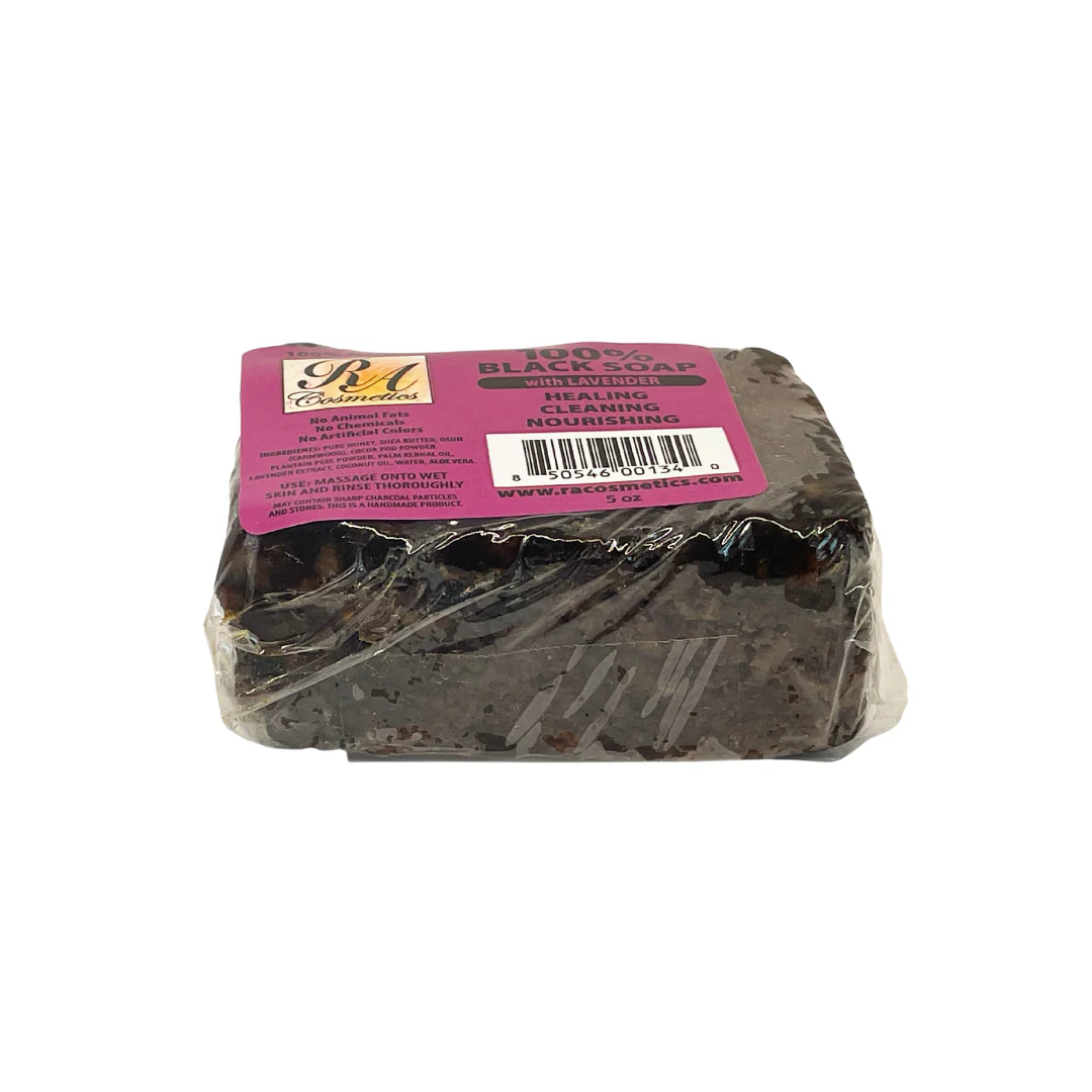 100% African Black Soap Bar w/ Lavender - Image 4