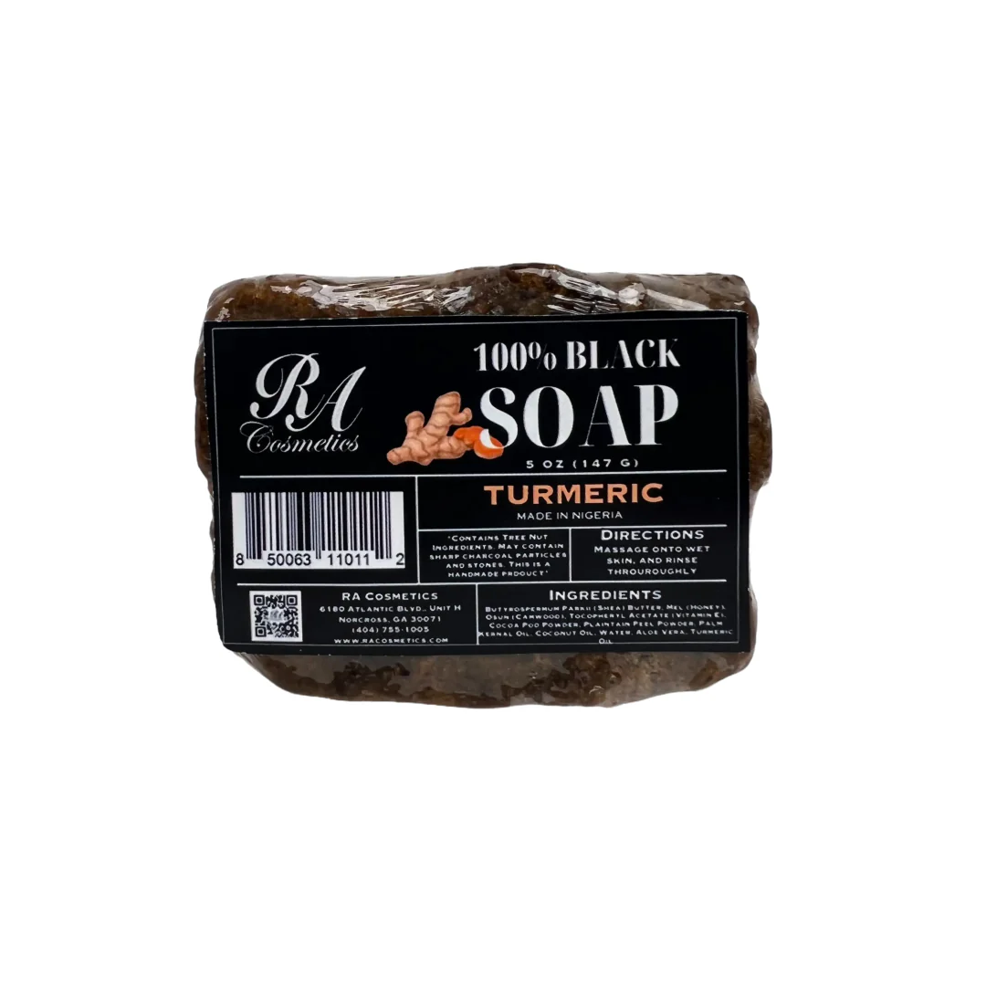 100% African Black Soap Bar w/ Turmeric Oil - Image 8