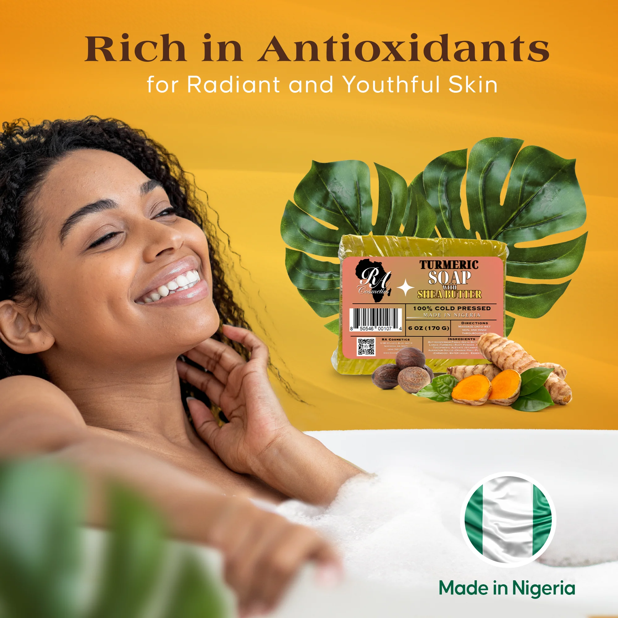 100% Turmeric & Shea Butter Healing Soap Bar - Image 5