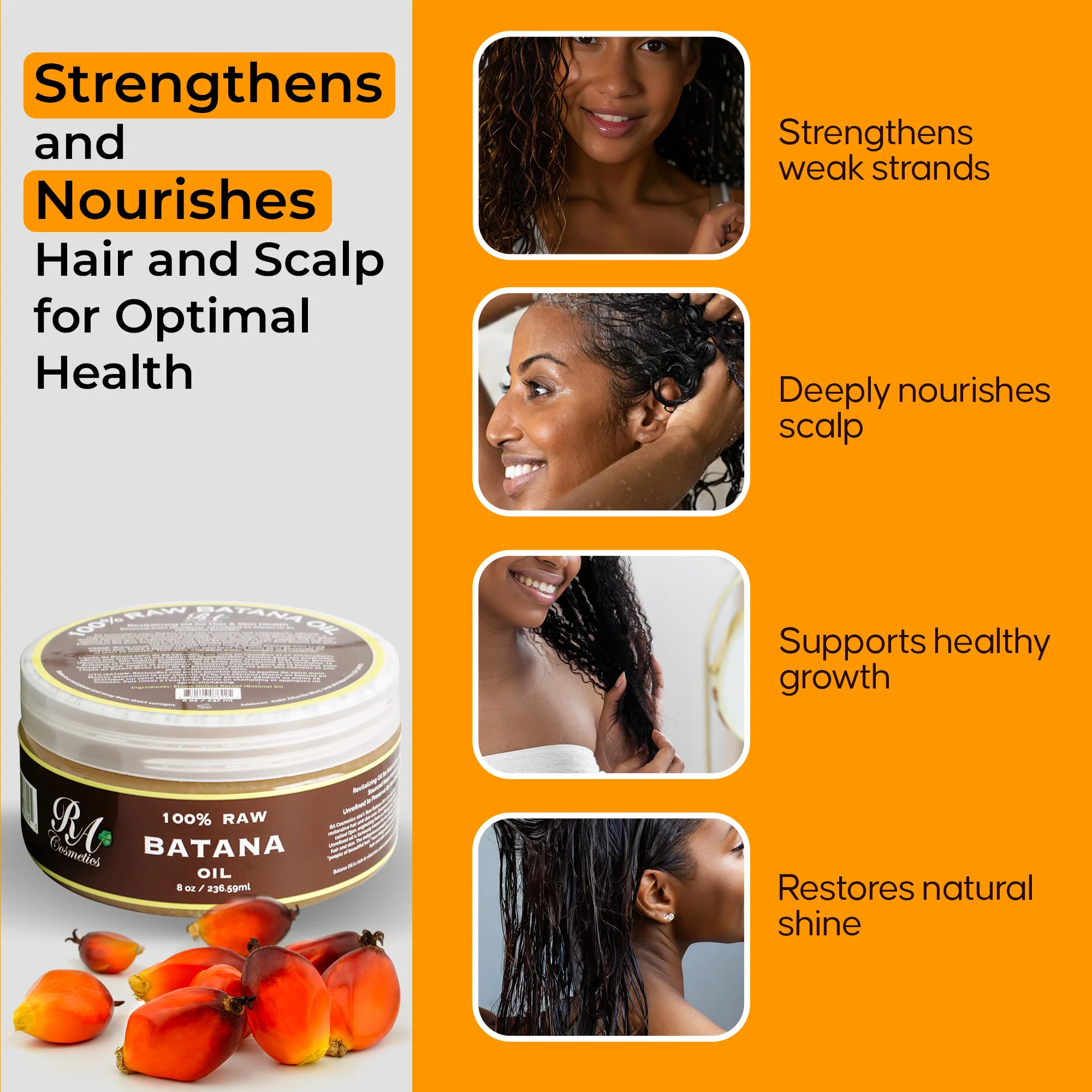 Batana Trio - Raw Batana Oil 4oz, 2 in 1 Shampoo/Conditioner, Leave In - Image 11