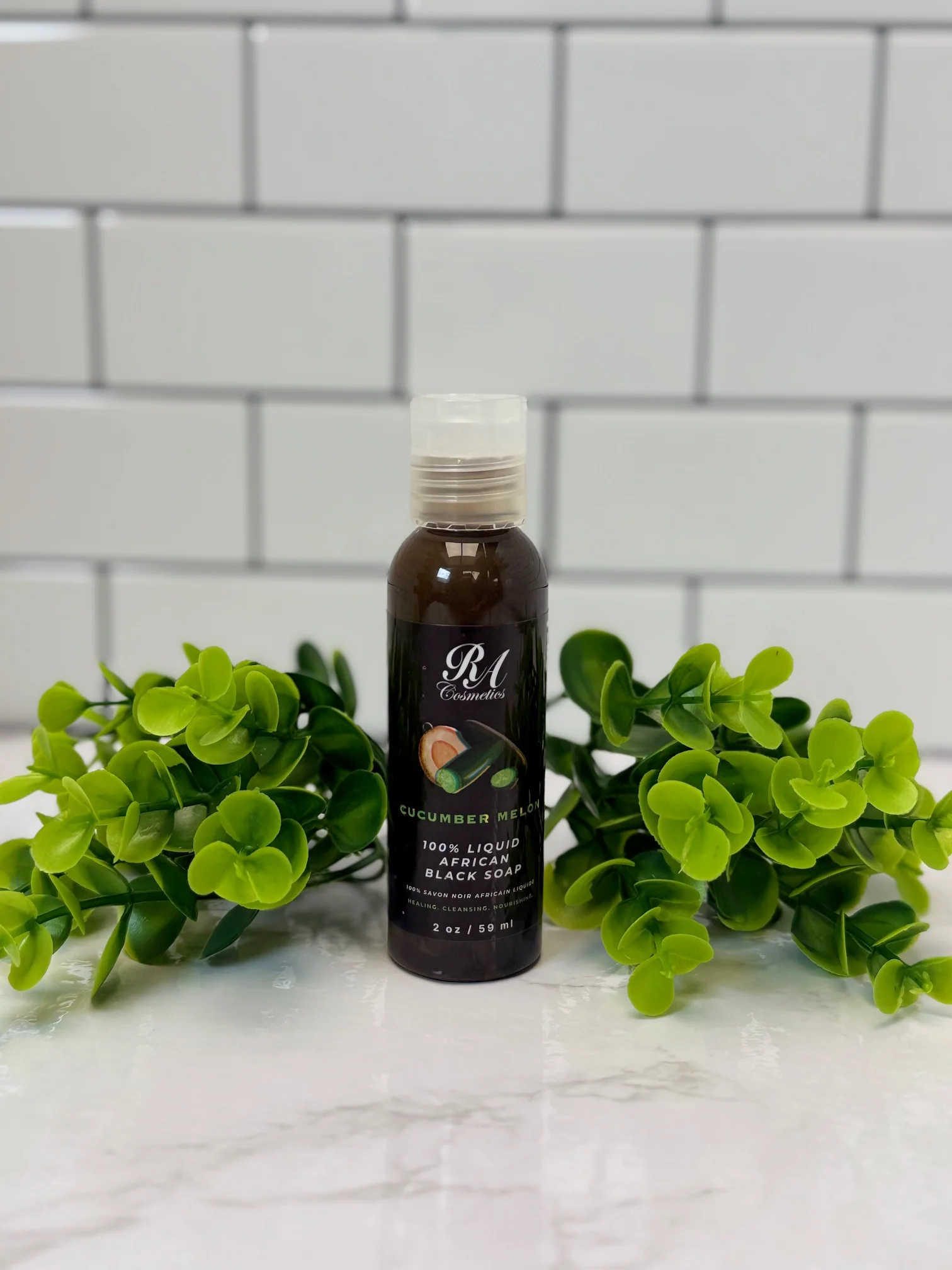 Liquid 100% African Black Soap w/ Cucumber Melon - Image 9