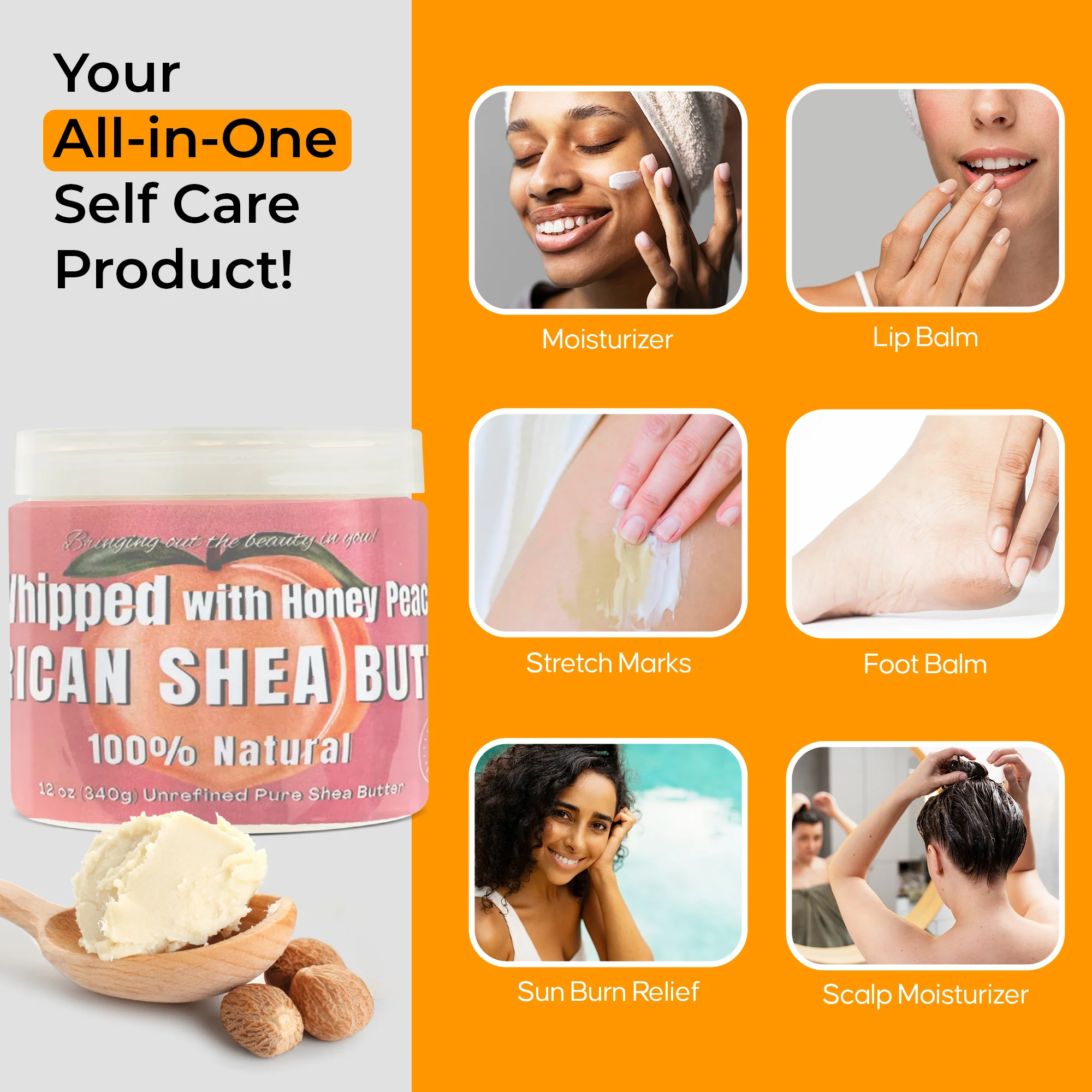 Whipped African Shea Butter w/ Honey Peach - Image 8